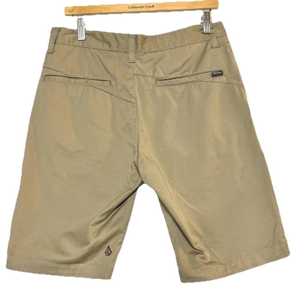 Volcom Chino Shorts Beige Tan Flat Front Casual Skateboarding Mens Size 30